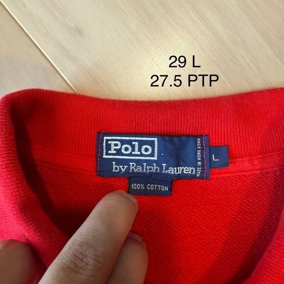 Vintage Polo Ralph Lauren Golf Sweatshirt Large Red 90s Sportswear Fleece RRL - Picture 7 of 9